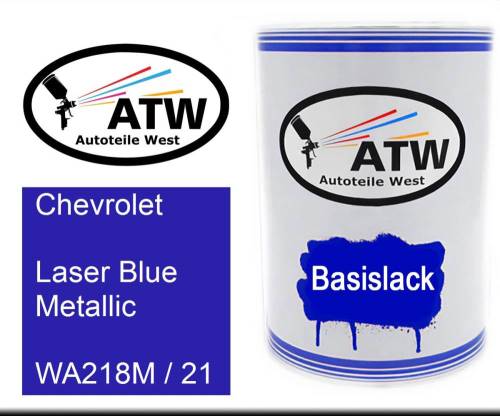 Chevrolet, Laser Blue Metallic, WA218M / 21: 500ml Lackdose, von ATW Autoteile West.